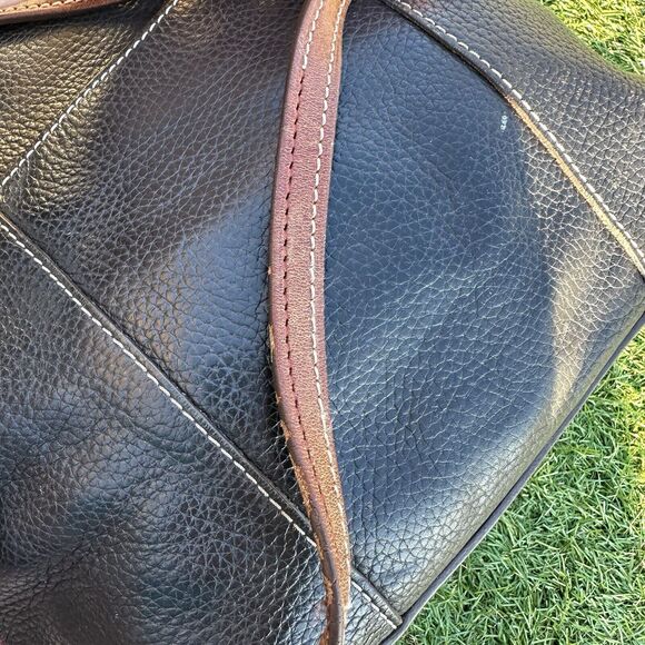 Dooney and Bourke‎ Lexington Shopper Black Brown Genuine Pebble Leather - Picture 15 of 16